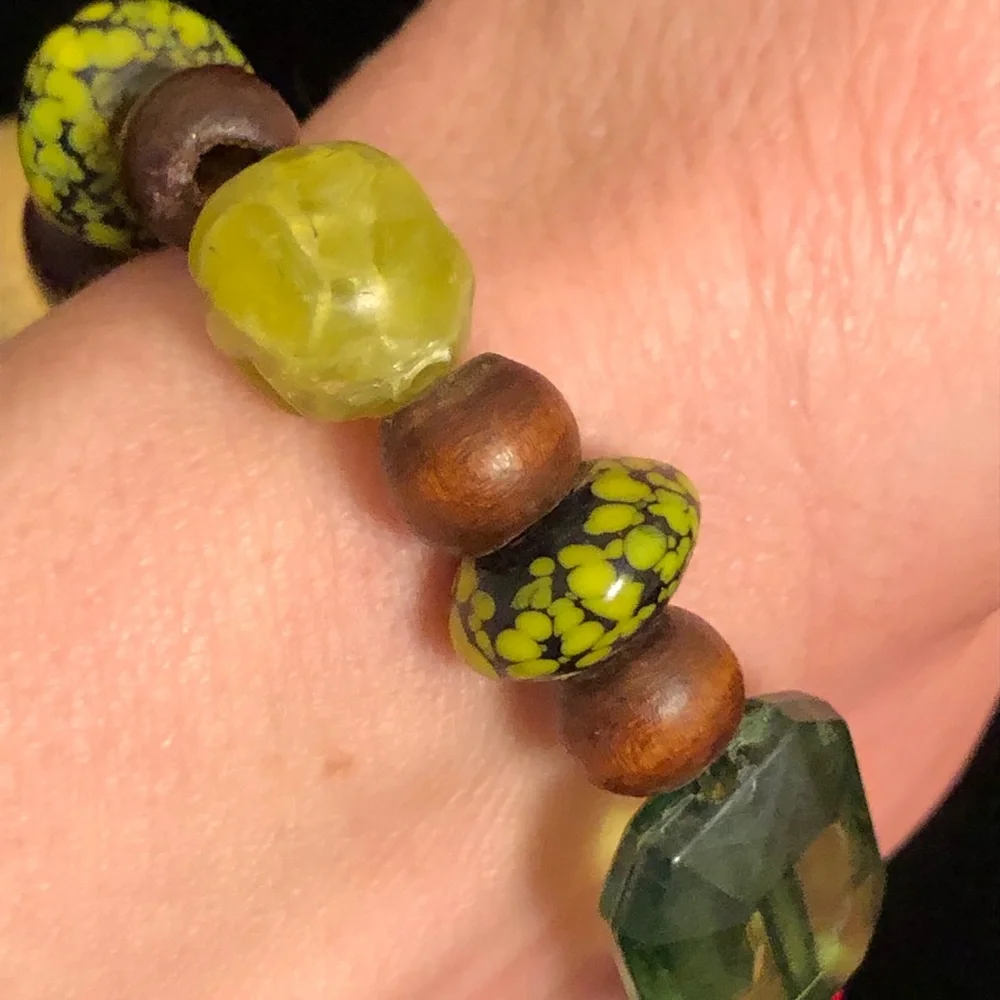 Colorful Beaded Bracelet with Elephant Charm